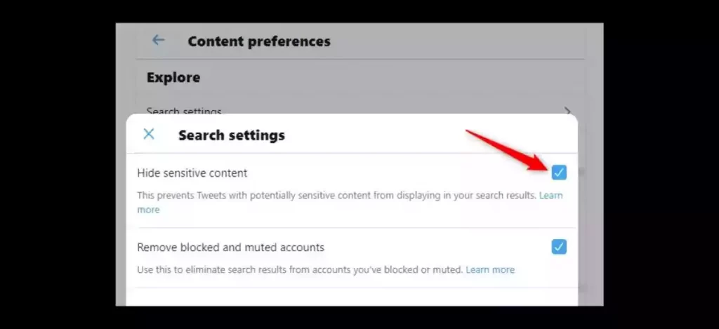 how to change sensitive content in Twitter.